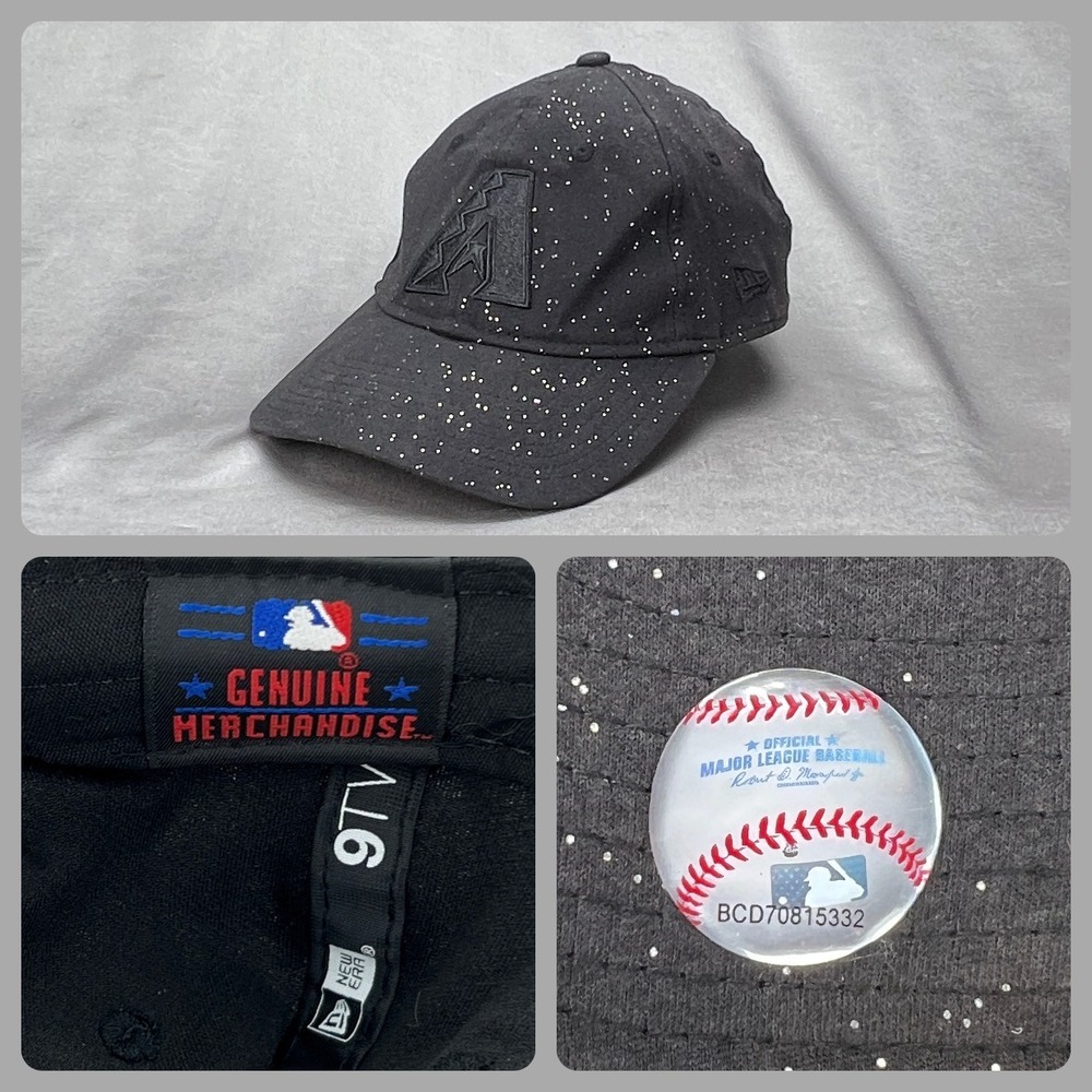 New Era‎ Arizona Diamondbacks 9TWENTY Women Black Glitter Adjustable Hat Cap MLB